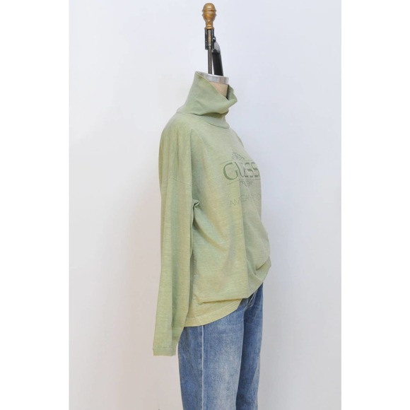 Vintage GUESS American Over sized Cotton Turtle Cowl Neck M-L - Picture 3 of 6
